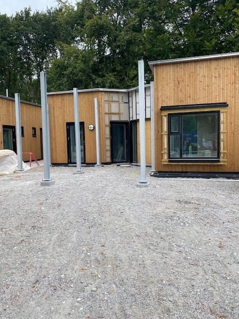 Facade med træbeklædning